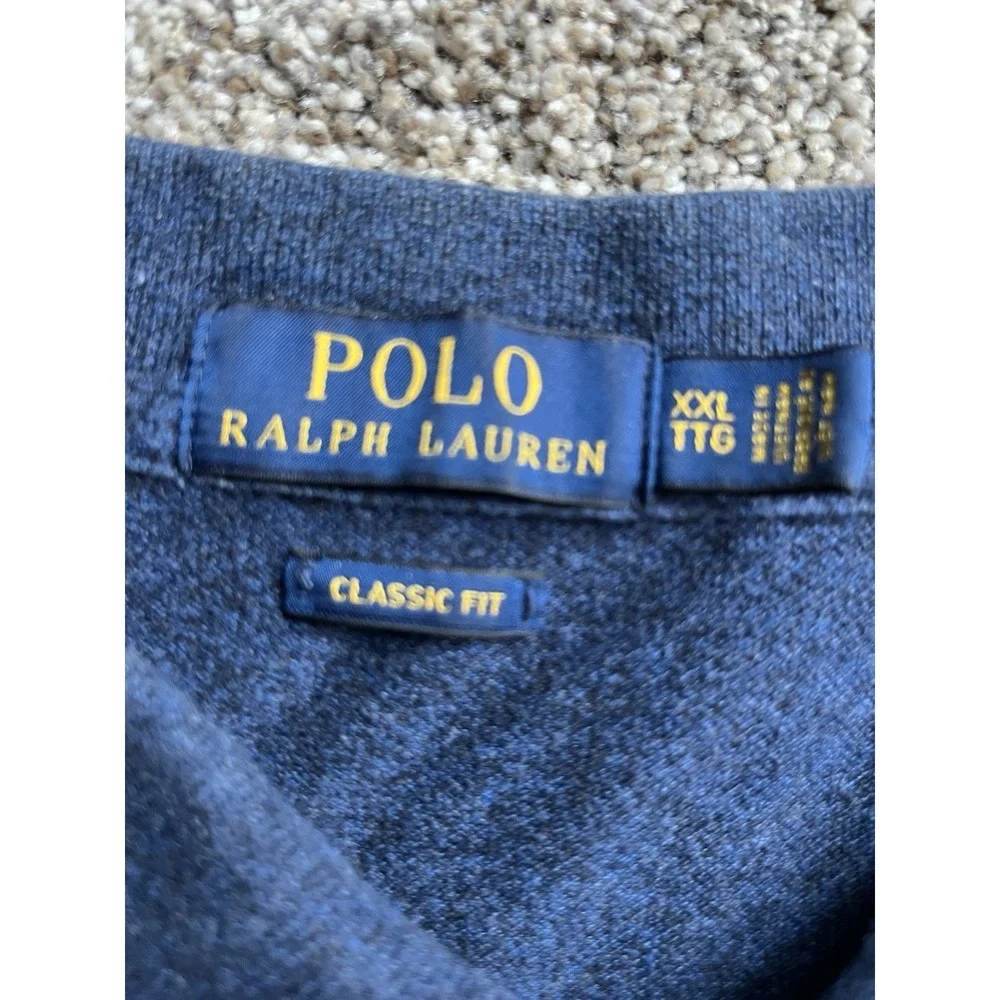 Polo Ralph Lauren Long Sleeve Shirt XXL Blue Collared 2‎ Button Cotton Classic